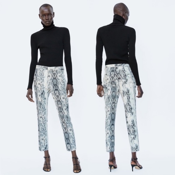 Zara snake print trousers size S - Picture 2 of 13